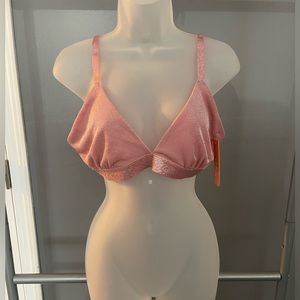 Colsie Shimmer Pink Bralette - Size L
